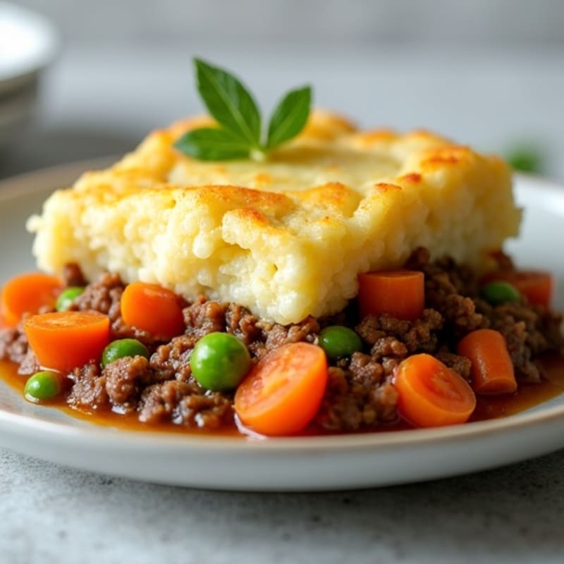 Savory Lean Ground Beef Shepherd's Pie with Creamy Cauliflower-Potato Mash