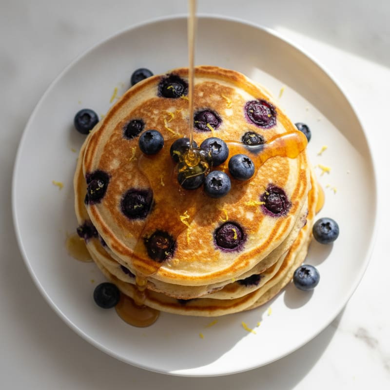 Blueberry Ricotta Pancakes with Lemon Zest