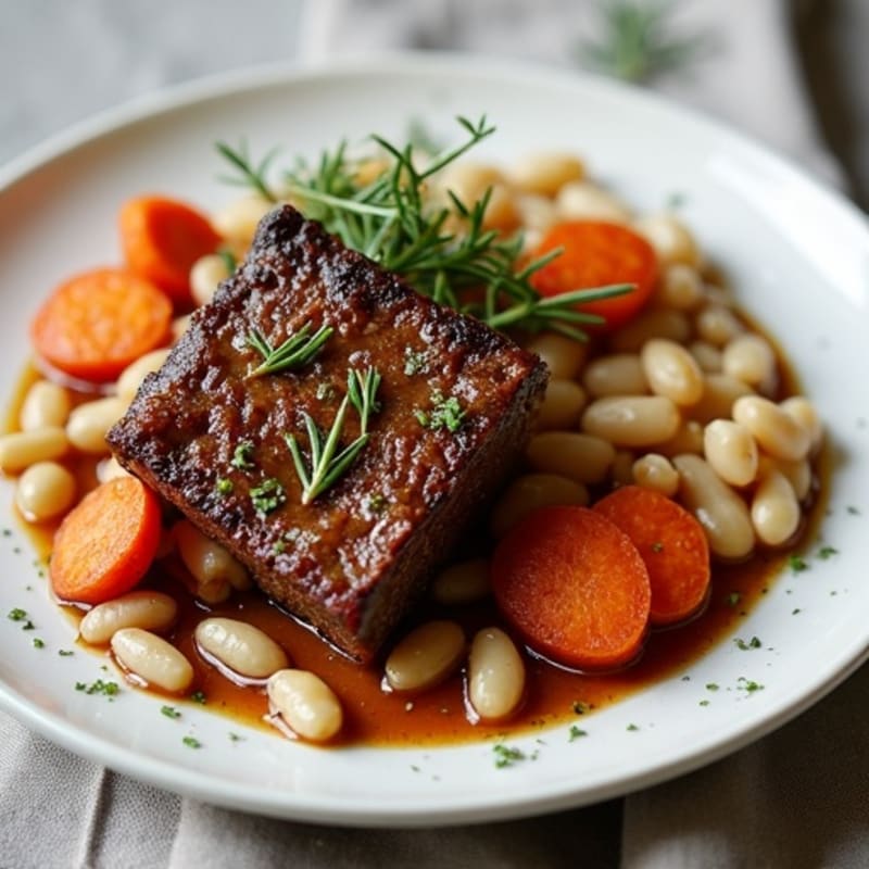 Tender Slow-Braised Beef Short Ribs with Herb-Roasted Root Vegetables