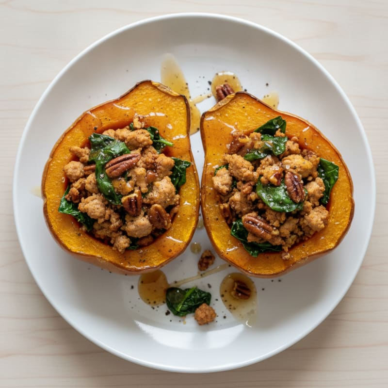 Maple-Glazed Acorn Squash with Pecans