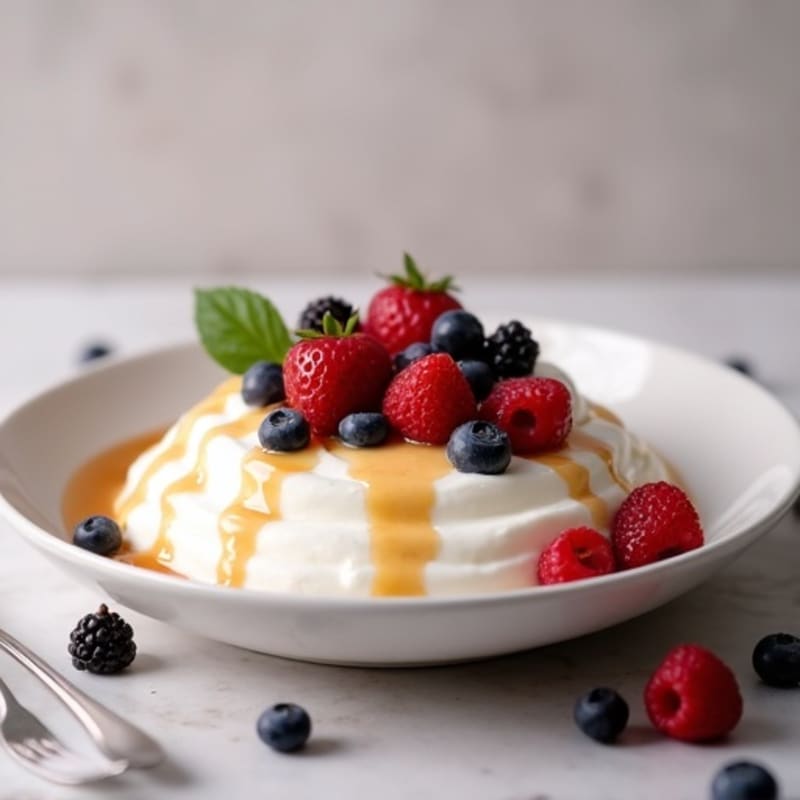 Creamy Greek Yogurt with Mixed Berries and Protein Powder