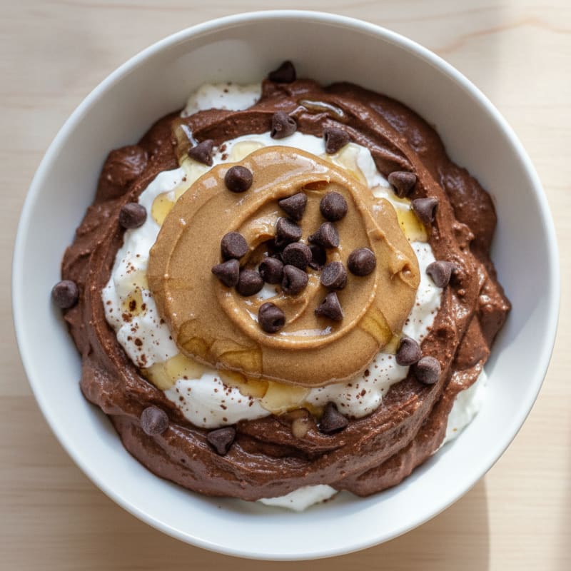 High-Protein Chocolate Greek Yogurt with Egg White Whip