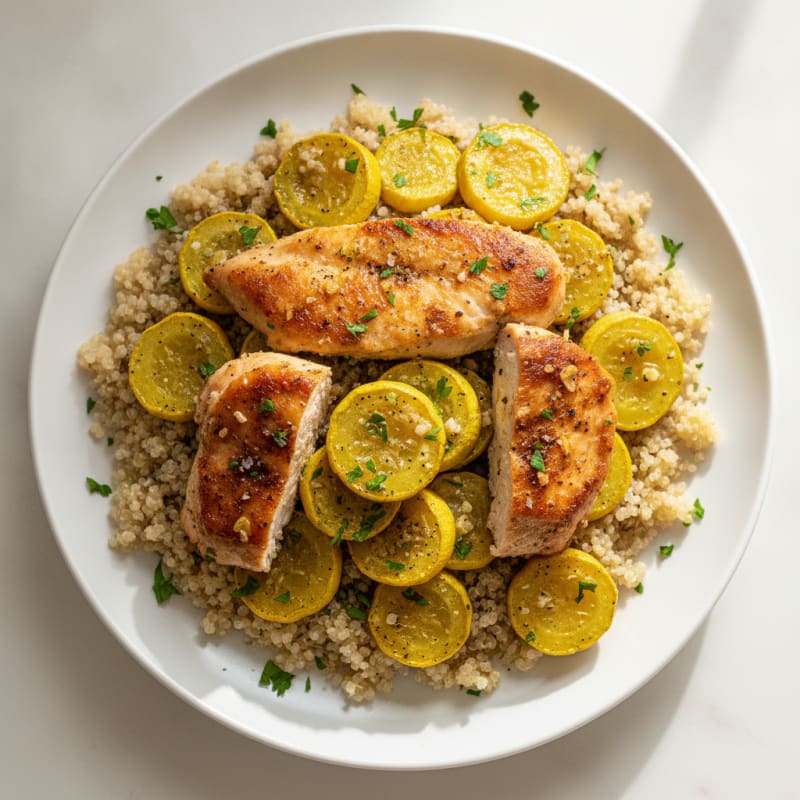 Herb-Roasted Chicken and Yellow Squash