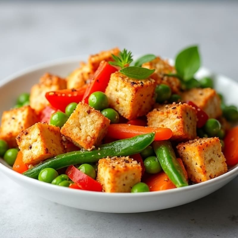 Crispy Sesame Tofu Stir-Fry with Fresh Vegetables