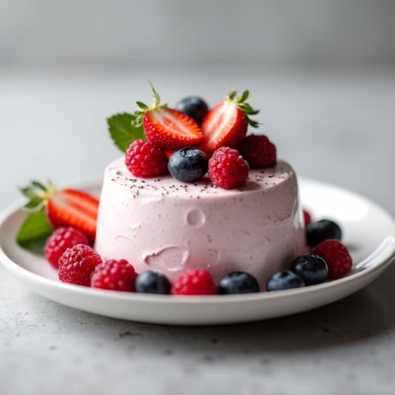Greek Yogurt Protein Mousse with Mixed Berries