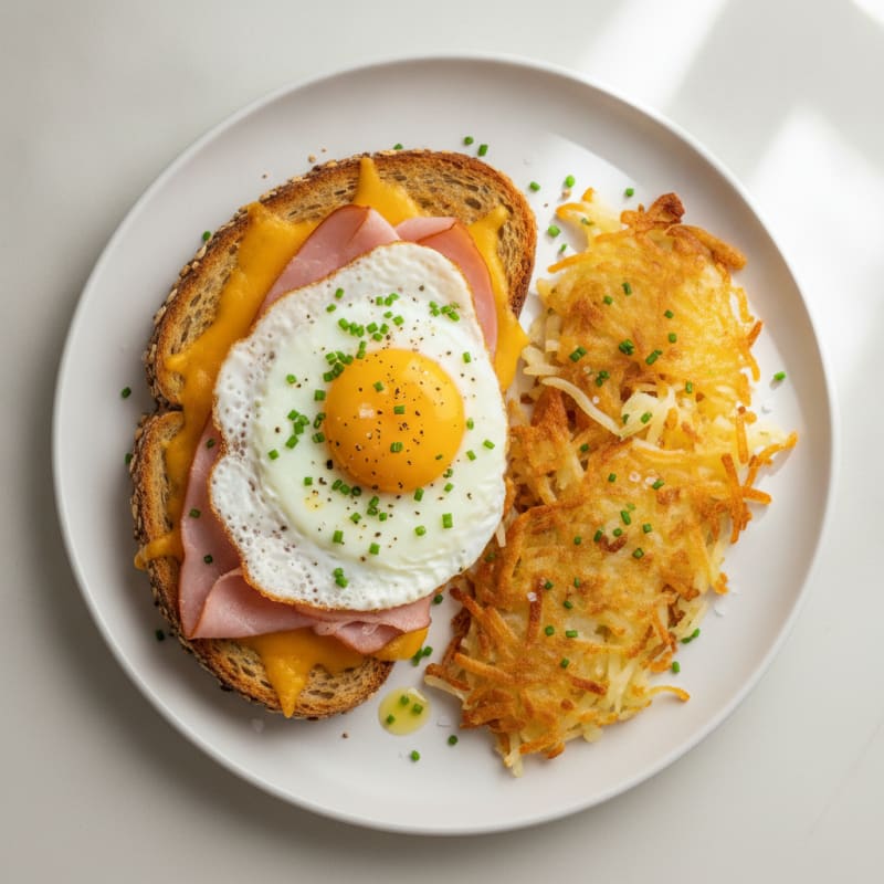 Ham and Cheese Toast with Hash Browns