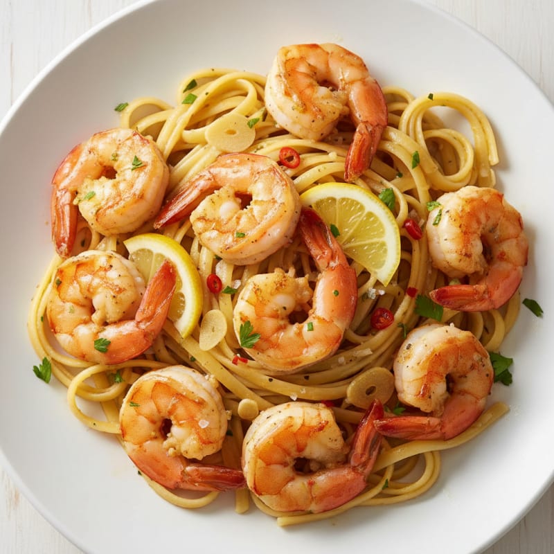 Garlic Butter Shrimp Scampi with Linguine