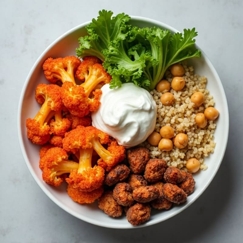 Crispy Buffalo Cauliflower Bowl with Quinoa