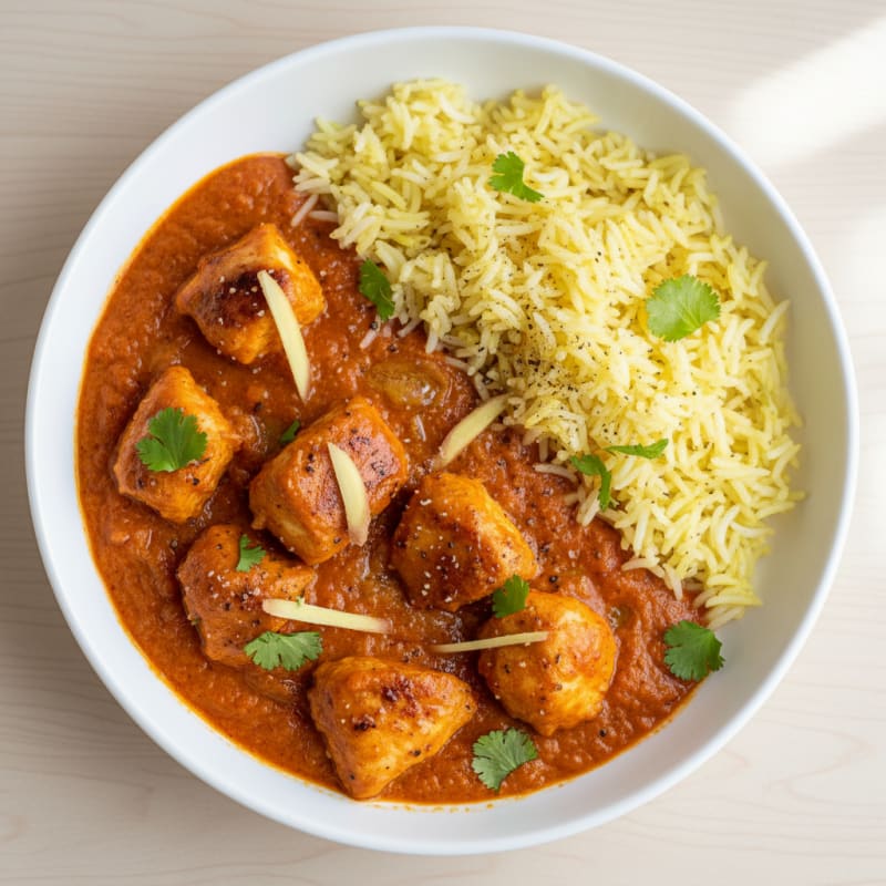 Creamy Tomato Chicken Masala with Basmati