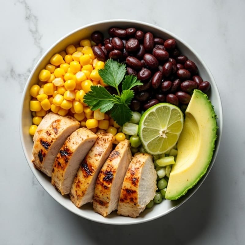 Cilantro-Lime Black Bean Bowl with Roasted Corn