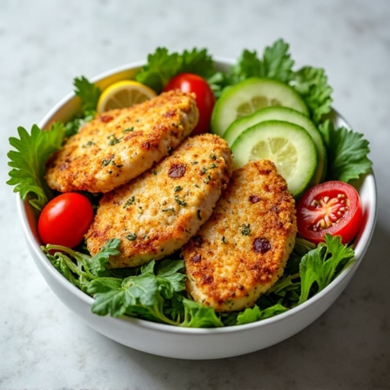 Crispy Lemon-Herb Chicken Salad Bowl