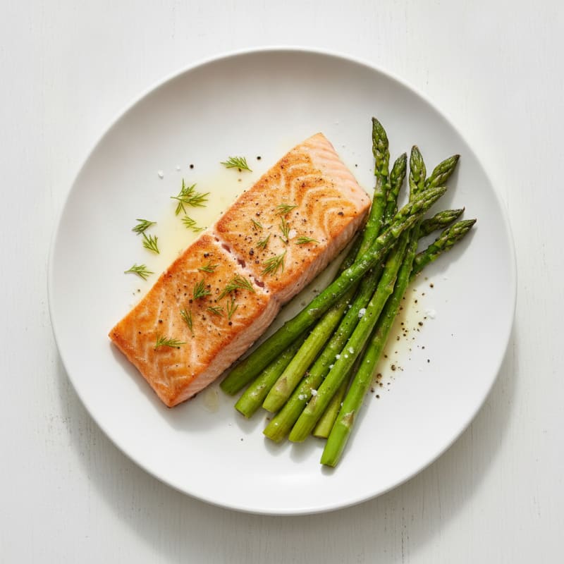 Pan-Seared Salmon with Roasted Asparagus