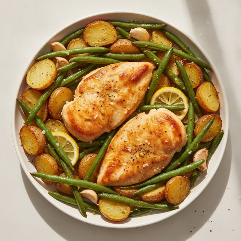 Sheet Pan Lemon Herb Chicken and Green Beans
