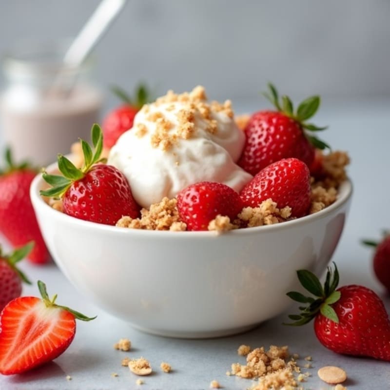 Protein-Packed Greek Yogurt Strawberry Shortcake Bowl