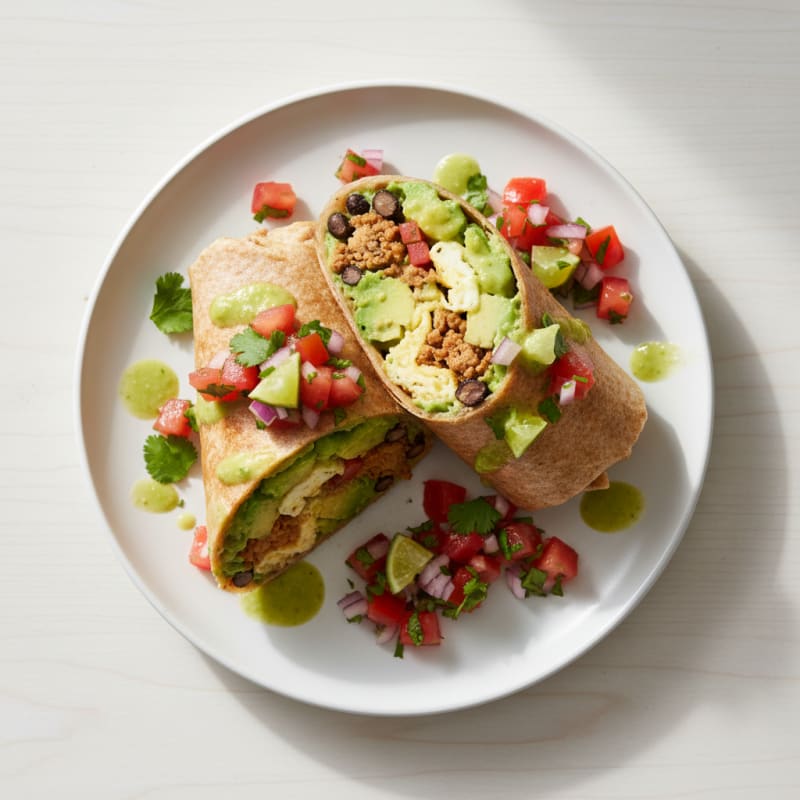 Loaded Breakfast Burrito with Salsa Fresca