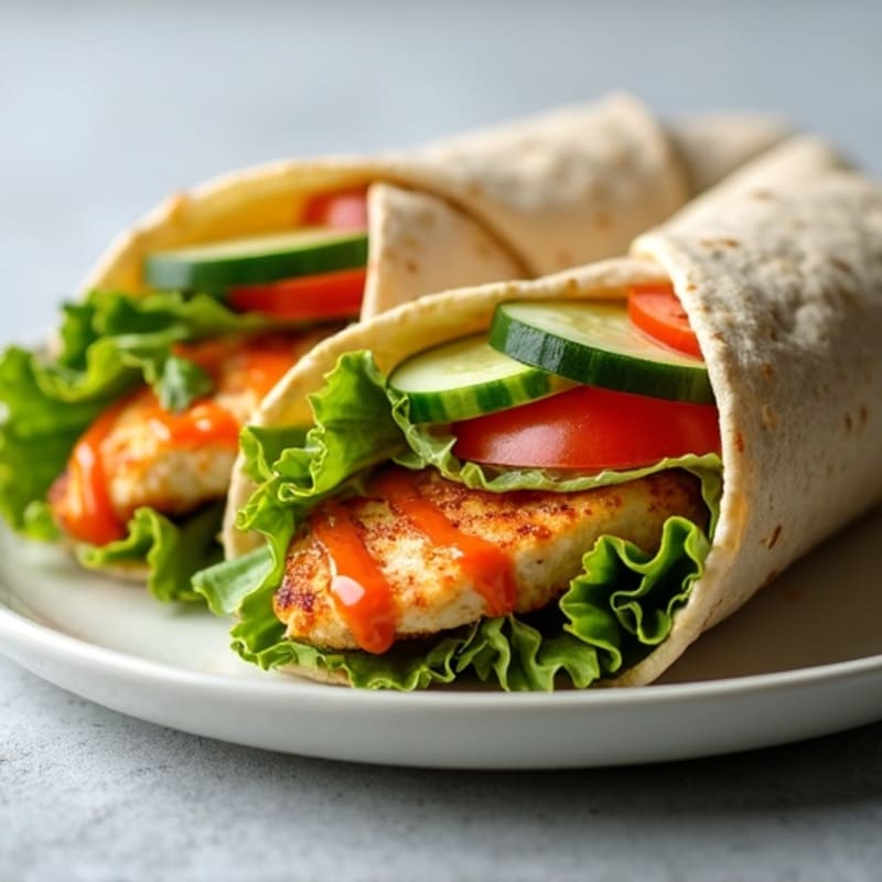 Crispy Buffalo Chicken Wraps with Fresh Veggies