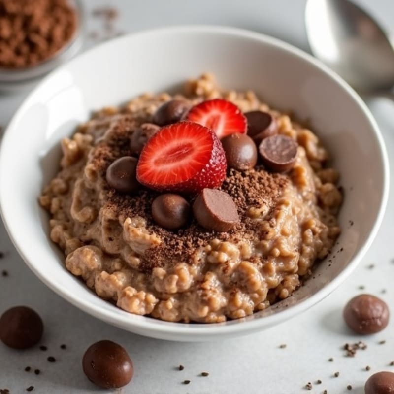 Creamy Chocolate Coffee Protein Oatmeal