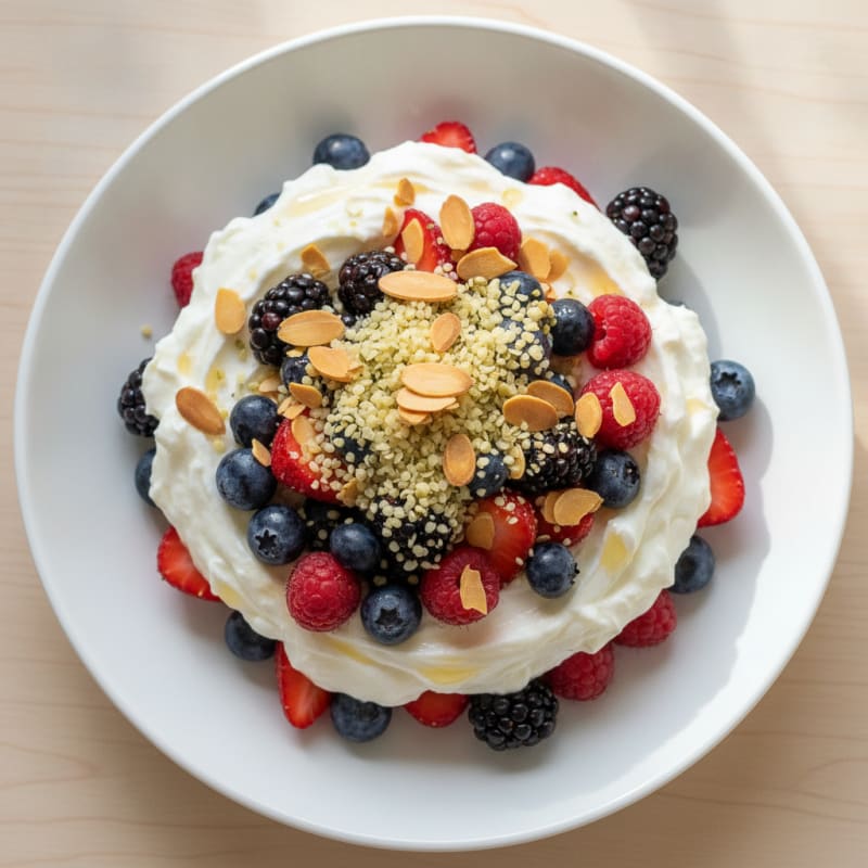 Greek Yogurt Protein Parfait with Mixed Berries