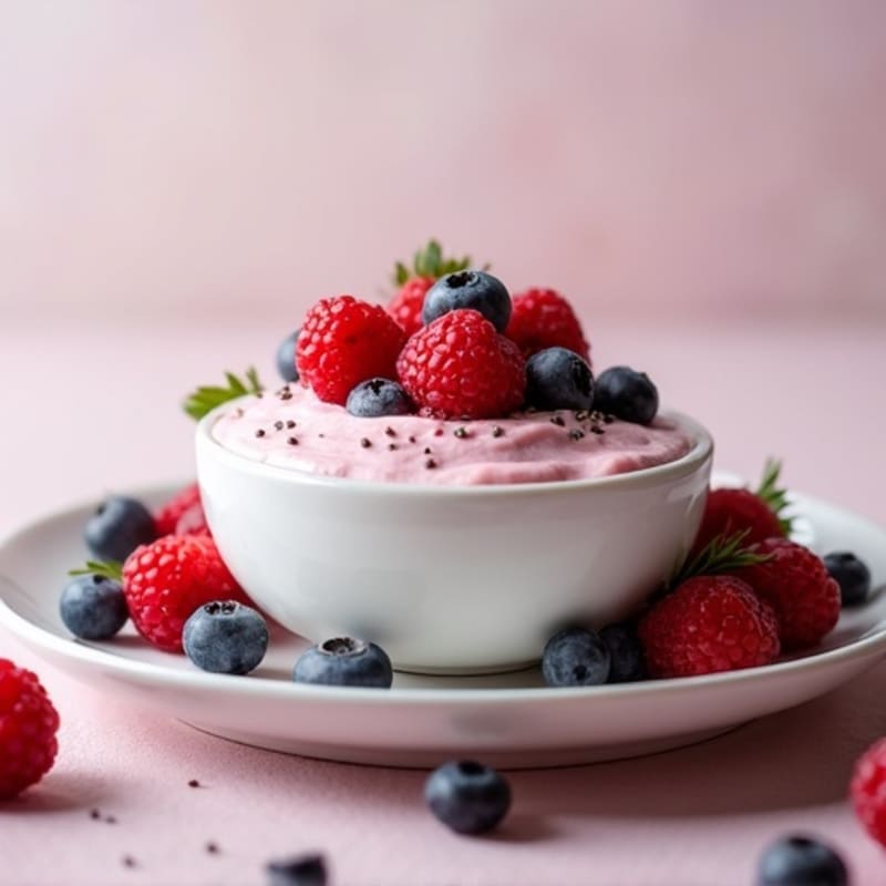 Creamy Greek Yogurt Protein Mousse with Berries