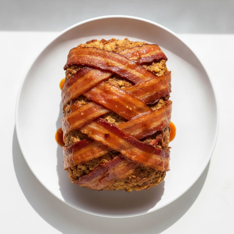 BBQ Bacon-Wrapped Meatloaf with Glaze