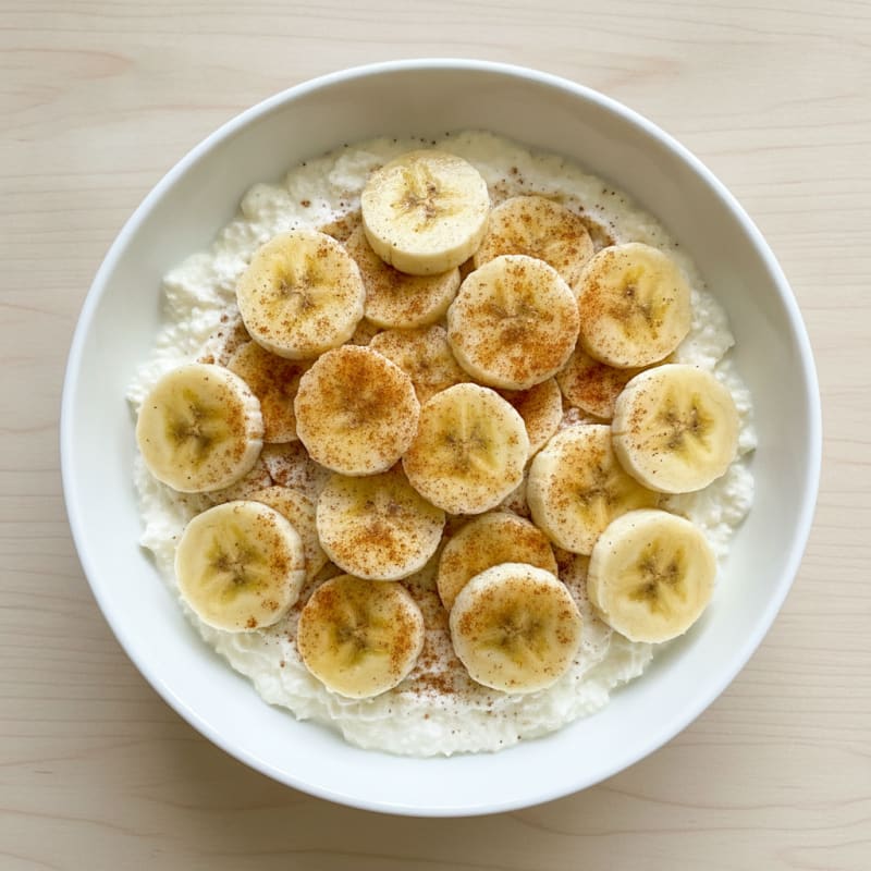 Cottage Cheese Banana Protein Bowl with Milk