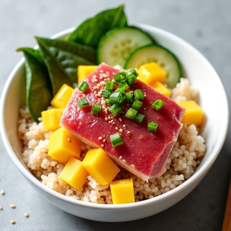Fresh Ahi Tuna Poke Bowl with Mango