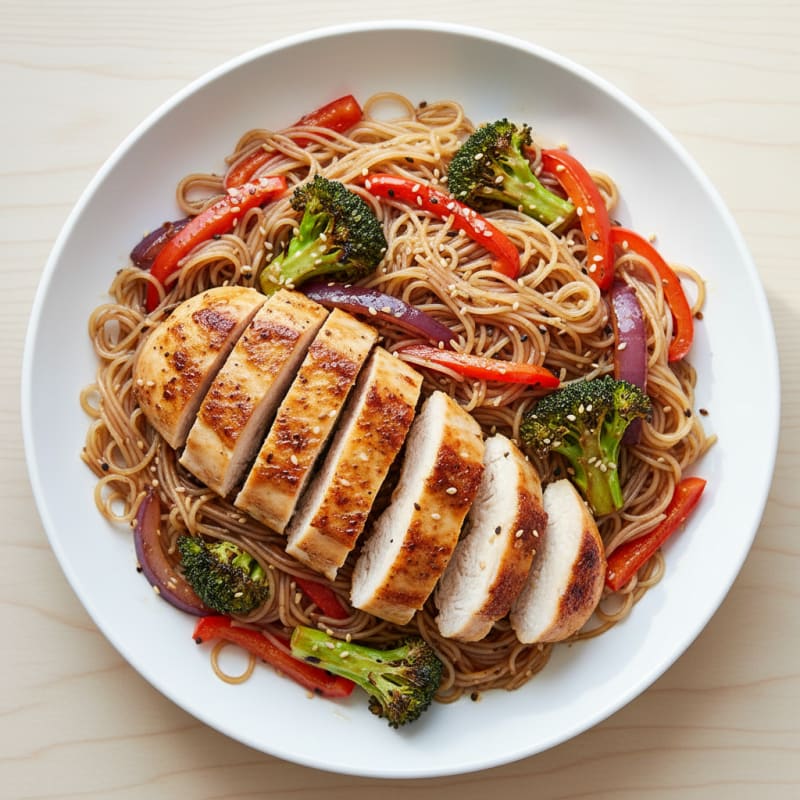 Chicken Vermicelli with Roasted Vegetables