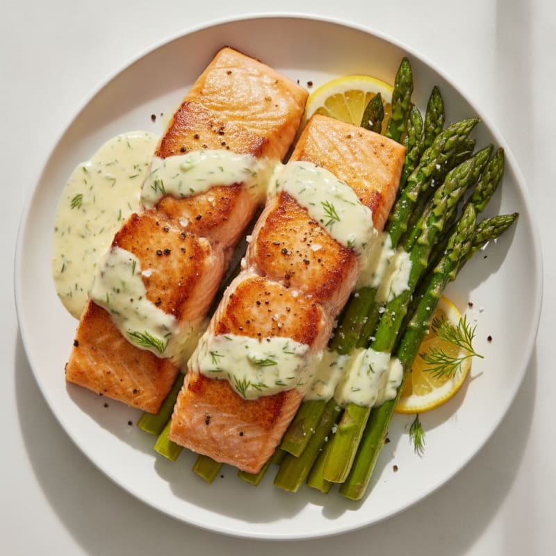 Pan-Seared Salmon with Lemon-Dill Sauce