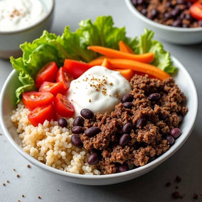 Seasoned Ground Beef Bowl with Special Sauce