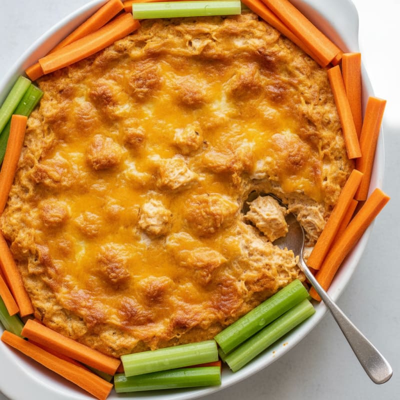 Creamy Buffalo Chicken Dip with Crisp Veggies