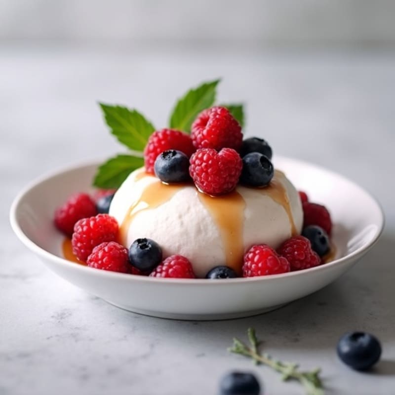 Silky Greek Yogurt Protein Mousse with Mixed Berries