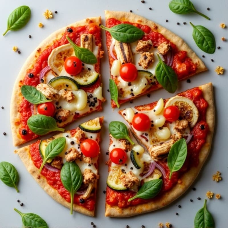 Crispy Whole Wheat Roasted Vegetable Pizza
