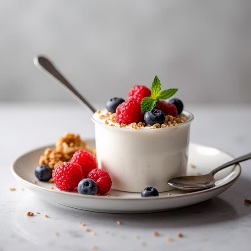 Greek Yogurt Protein Mousse with Mixed Berries