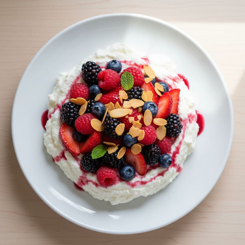 Silky Greek Yogurt Protein Mousse with Mixed Berries