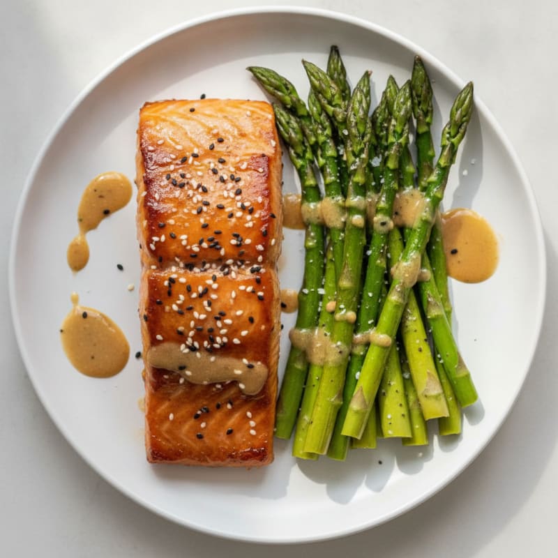 Teriyaki Glazed Salmon with Roasted Asparagus
