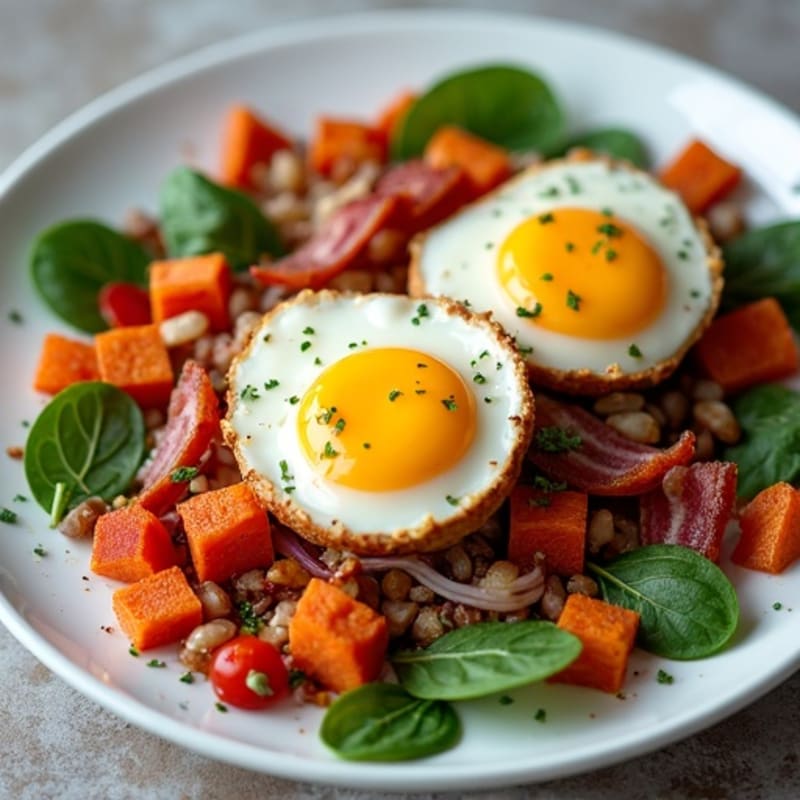 Crispy Sweet Potato and Egg Hash