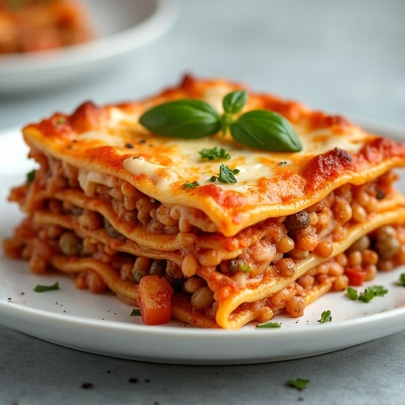 Hearty Roasted Vegetable and Lentil Lasagna