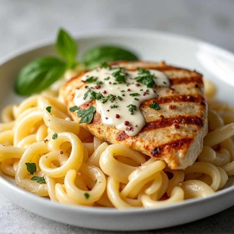 Lightened Chicken Alfredo Pasta