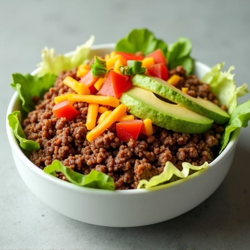 Ground Beef Bowls with Creamy Avocado, Fresh Salsa, and Sharp Cheddar