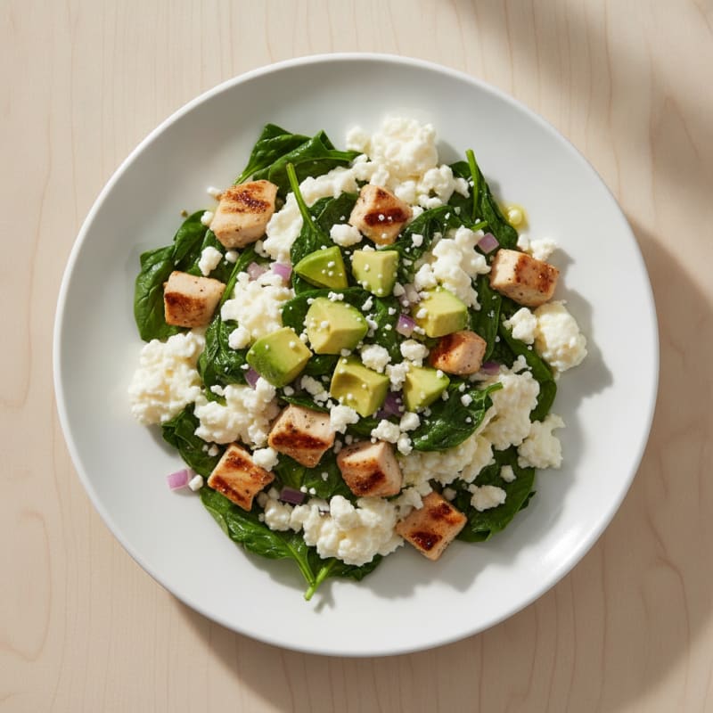 Egg White Scramble with Spinach and Grilled Chicken