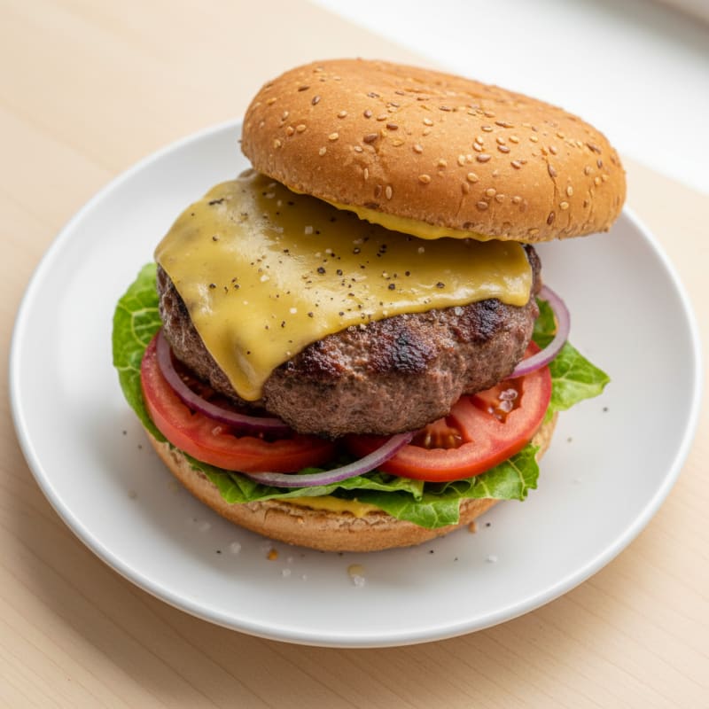 Classic Beef Burger with Toasted Buns