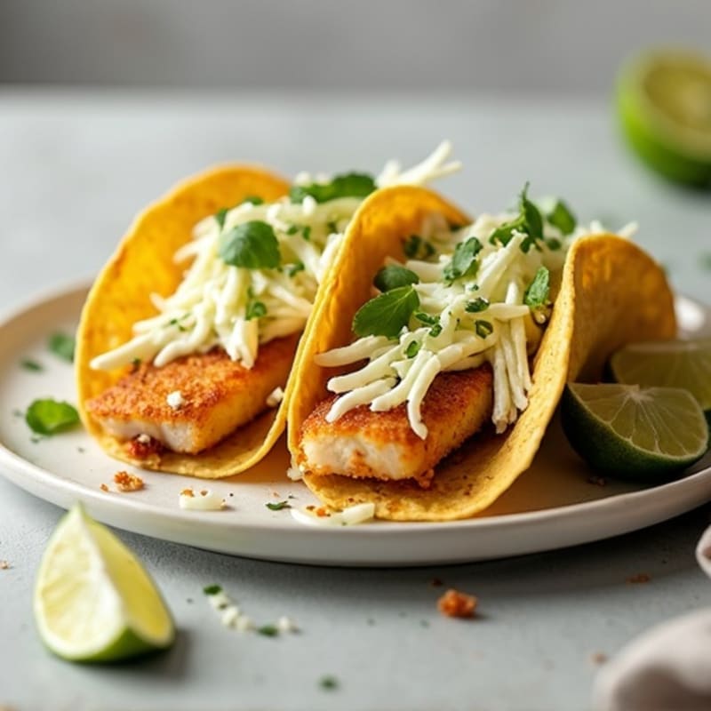 Crispy Baked Fish Tacos with Lime Slaw