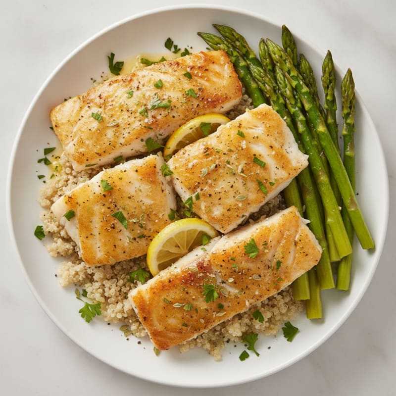 Lemon Herb Baked Cod with Asparagus