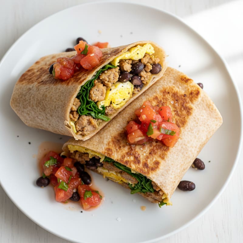 Loaded Breakfast Burrito with Salsa
