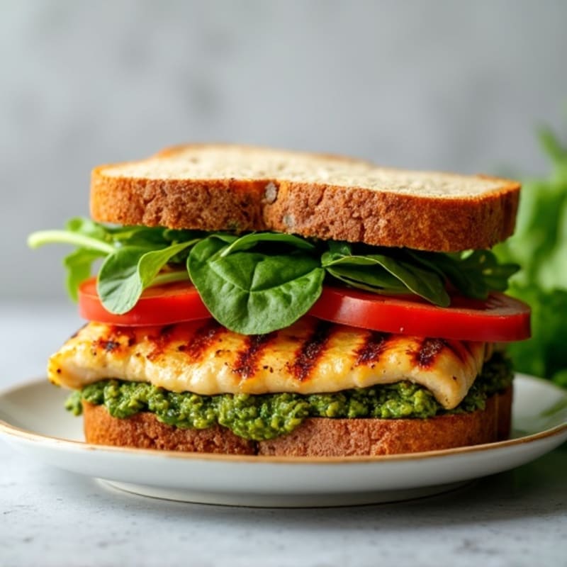 Fresh Herb Pesto Chicken Sandwich with Arugula