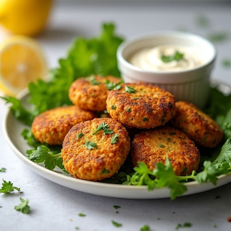 Crispy Baked Falafel with Creamy Lemon Tahini