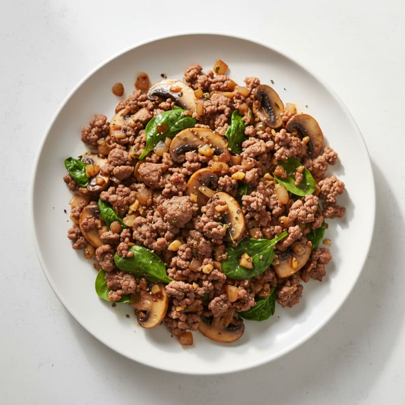 Savory Ground Beef and Mushroom Skillet