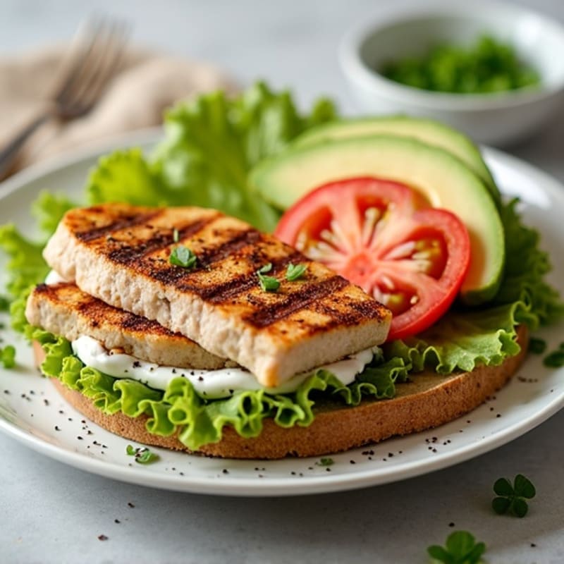 Grilled Tuna Salad Sandwich with Greek Yogurt Dressing