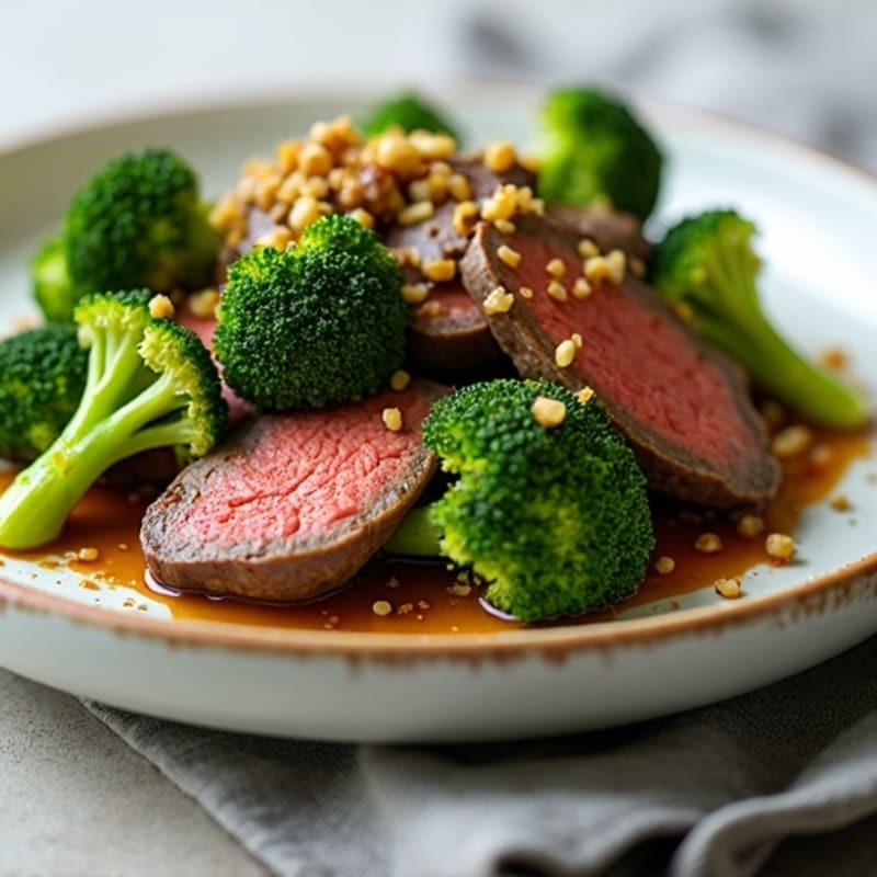 Quick Ginger-Garlic Beef with Crisp Broccoli