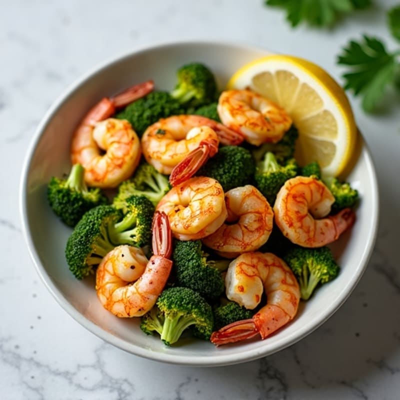 Garlic Herb Roasted Shrimp with Crispy Broccoli